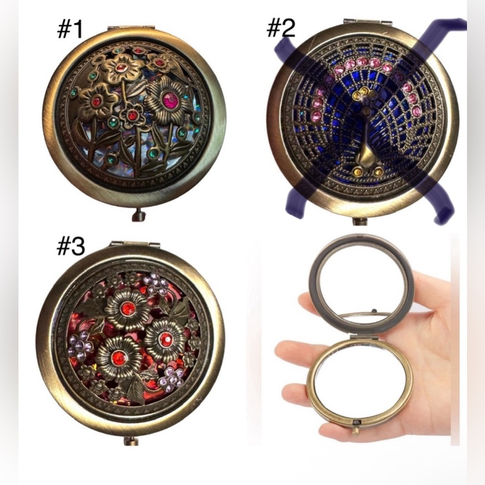 Foldable Metal Pocket Mirror-Double Sided Compact- PICK 1